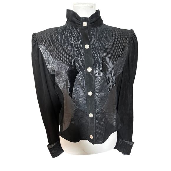 Jutta Covian Jackets & Blazers - Jutta Covian Womens 80's Vintage Black Suede Jacket Size M-L  E-40 U-12